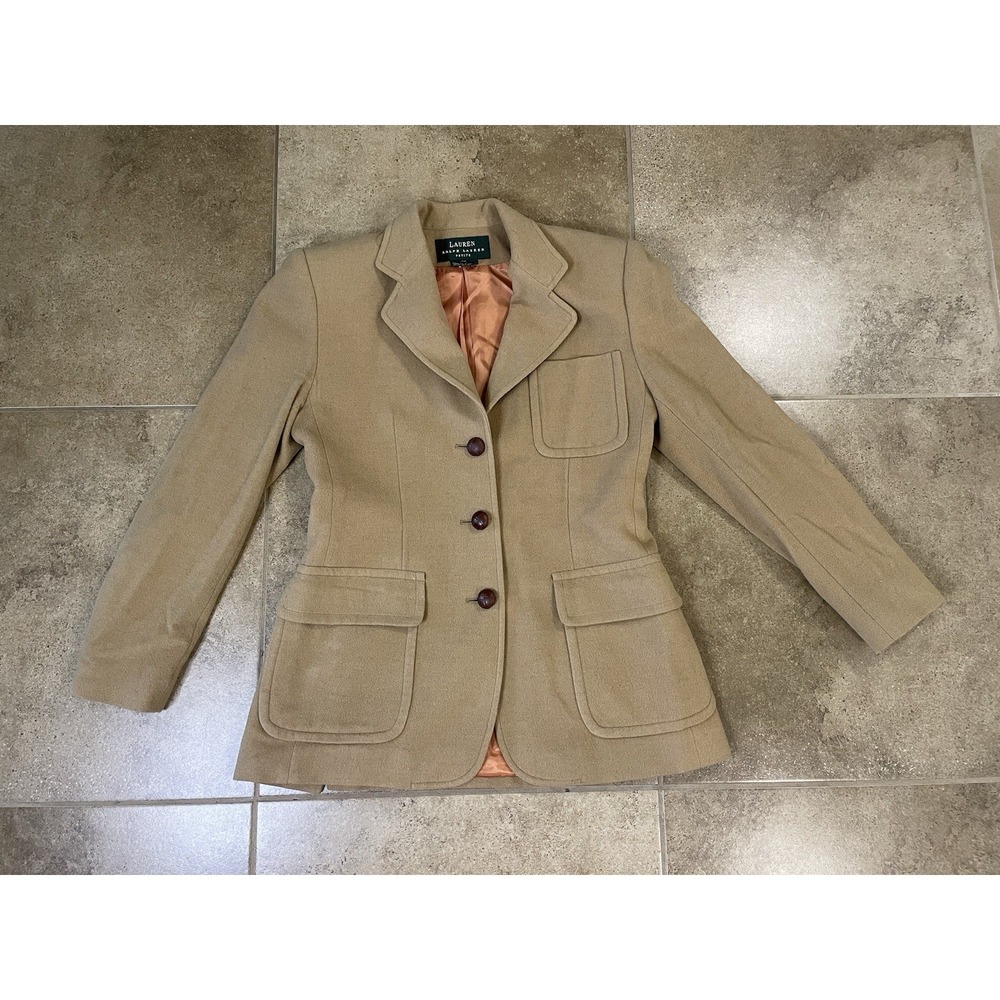 Vintage Lauren Ralph Lauren Wool Camel Hair Women's 2P Coat Jacket Blazer Suit